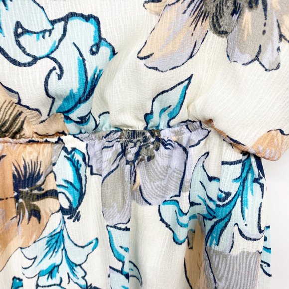 Monteau Floral One Shoulder Ruffle Dress M - Picture 3 of 8